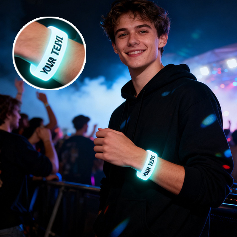 52pc Glow-in-the-Dark Silicone Bracelets, Customisable